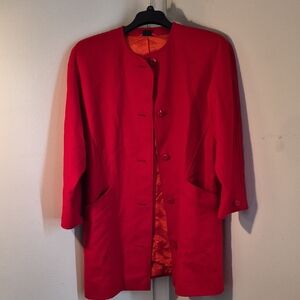 Lampert London Luxury Pure Lambswool Chic Red Women's Jacket